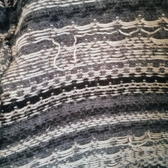 Charter Club Grey Cardigan Womens Small Petite Cute Stripe Woven Sweater - Picture 4 of 4